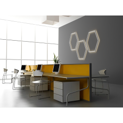 LED wall lamp "Hexagon" 220V, 6*330 white body 30W neutral white+power supply 36W LEDUA
