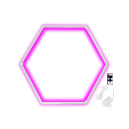 LED wall lamp "Hexagon" 220V, 6*330 white body 30W pink+power supply 36W LEDUA