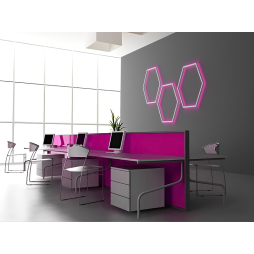 LED wall lamp "Hexagon" 220V, 6*330 white body 30W pink+power supply 36W LEDUA