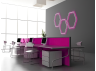 LED wall lamp "Hexagon" 220V, 6*330 white body 30W pink+power supply 36W LEDUA