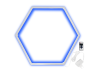 LED lamp wall lamp "Hexagon" 220V, 6*330 white body 30W blue+power supply 36W LEDUA