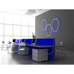 LED lamp wall lamp "Hexagon" 220V, 6*330 white body 30W blue+power supply 36W LEDUA