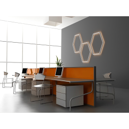 LED wall lamp "Hexagon" 220V, 6*330 white body 30W warm white+power supply 36W LEDUA