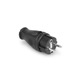 IP44 power plug with/with straight 16A black TITANUM STANDARD