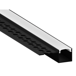 Aluminum profile for LED strip for plasterboard AL-102 3 meters black for plaster LEDUA