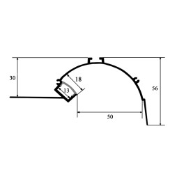 Aluminum profile for LED strip for plasterboard AL-32 2 meters anodized ceiling, wall LEDUA