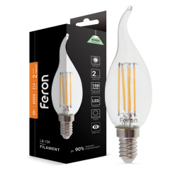 LED lamp Feron Filament LB-159 6W E14 4000K candle in the wind
