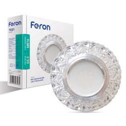 Built-in luminaire Feron 7031 under a lamp with backlight, transparent