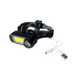 COB led 5W+1W head lamp with lens LMF9322 with USB cable+built-in battery 1200mah Lemanso