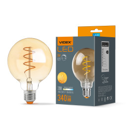VIDEX Filament G95FASD 5W E27 2200K dimmable bronze LED lamp VL-G95FASD-05272
