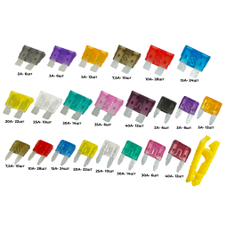 Set of car fuses 300 pcs (aluminum) LM2645 in a plastic box Lemanso