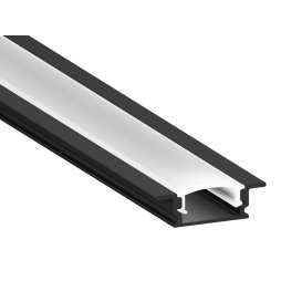 Aluminum profile for LED strip AL-01 2 meters black recessed LEDUA