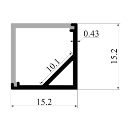 Aluminum profile for LED strip AL-05 2 meters anodized corner LEDUA