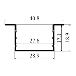 Aluminum profile for LED strip AL-29 1 meter black recessed LEDUA