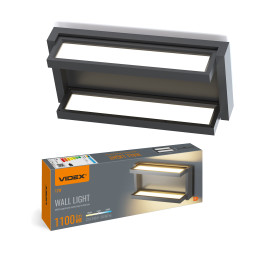 LED wall lamp with sensor VIDEX WL01 12W 2800K-4000K-6000K Black