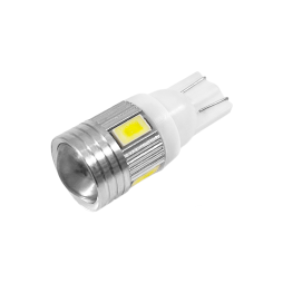 LED car lamp T10-5630-6smd with lens white 12V LEDUA