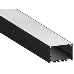Aluminum profile for LED strip AL-136 2 meters black suspended, surface-mounted LEDUA