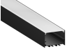 Aluminum profile for LED strip AL-136 2 meters black suspended, surface-mounted LEDUA