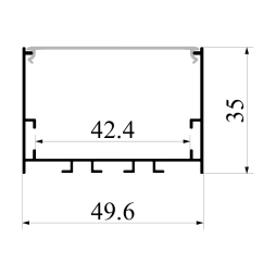 Aluminum profile for LED strip AL-136 2 meters black suspended, surface-mounted LEDUA