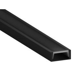Aluminum profile for LED strip AL-139 2 meters black profile, black diffuser surface-mounted LEDUA