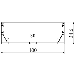 Aluminum profile for LED strip AL-140 2 meters anodized surface-mounted suspended LEDUA