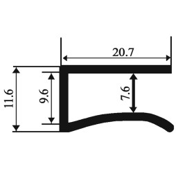 Aluminum profile for LED strip for glass AL-79 2 meters black LEDUA