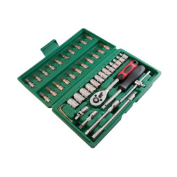 Set of heads and bits with ratchet 46pcs LTL10012 Lemanso