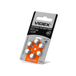 Zinc air battery ZA13 (PR48) BLISTER 6pcs Videx