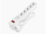 White extension cord 5 Gbps. 2m with 2*USB (2100mA) with grounding 3x0.75mm max 2500W with button / LMK71003 Lemanso