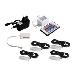 Set of plastic LED clips for lighting glass shelves 4pcs 220V 6 cm RGB LEDUA