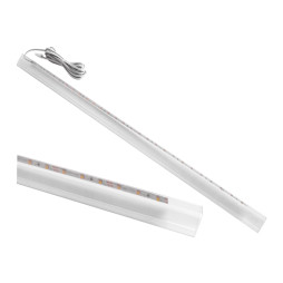 Clip LED plastic for lighting glass shelves 12V/DC 2.4w 500mm, white light, white wire LEDUA