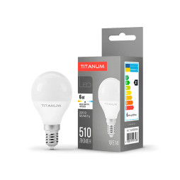 LED lamp G45 6W E14 4100K 220V (TLG4506144) TITANUM