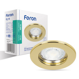 Built-in luminaire Feron DL10 under the lamp gold