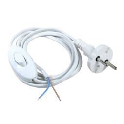 Cord (cable) 1.2m white with plug
