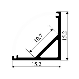 Aluminum profile for LED strip AL-06 1 meter anodized corner without diffuser, has a defect LEDUA