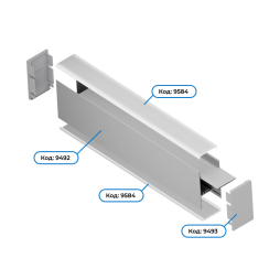 Aluminum mounting strip for AL-130 LSB40 2m LEDUA