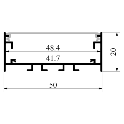Aluminum profile for LED strip AL-96 3 meters anodized overhead suspended "In places deformation" LEDUA