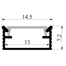 Aluminum profile for LED strip AL-02-4 2 meters anodized overhead LEDUA