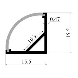 Aluminum profile for LED strip AL-75 2 meters (60 grams per 1m) anodized corner LEDUA