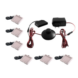 Set LED square furniture lights 6pcs 12W 220V blue light LEDUA