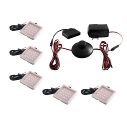 Set of LED square furniture lights 5pcs 10W 220V blue light LEDUA