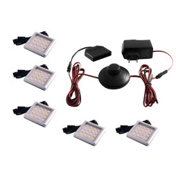 Set of LED square furniture lights 5pcs 10W 220V white light LEDUA