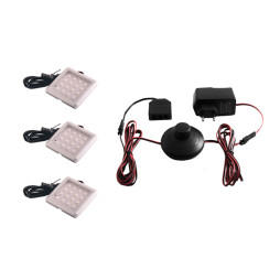 Set of LED square furniture lights 3pcs 6W 220V blue light LEDUA