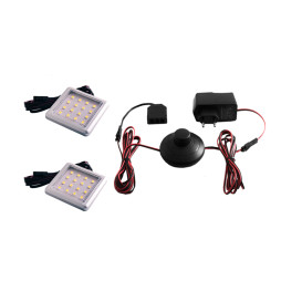Set of LED square furniture lights 2pcs 4W 220V white light LEDUA