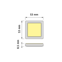 Set of LED square furniture lights 2pcs 4W 220V blue light LEDUA