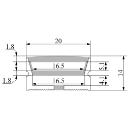 Silicone profile for LED strip 20x11 1 meter overhead SP-4 IP67 with thread (100m in a reel) LEDUA
