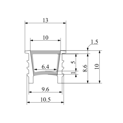 Silicone profile for LED strip 13x10 1 meter recessed SP-3 IP67 without thread (100m in a reel) LEDUA