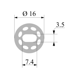 Silicone profile for LED strip round 16mm 1 meter overhead SP-7 IP67 with thread (100m in a reel) LEDUA