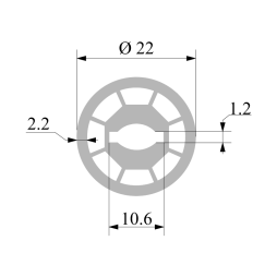 Silicone profile for LED strip round 22mm 1 meter overhead SP-8 IP67 with thread (50m in a reel) LEDUA