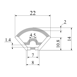 Silicone profile for LED strip 22x14 1 meter corner SP-5 IP67 with thread (100m in a reel) LEDUA